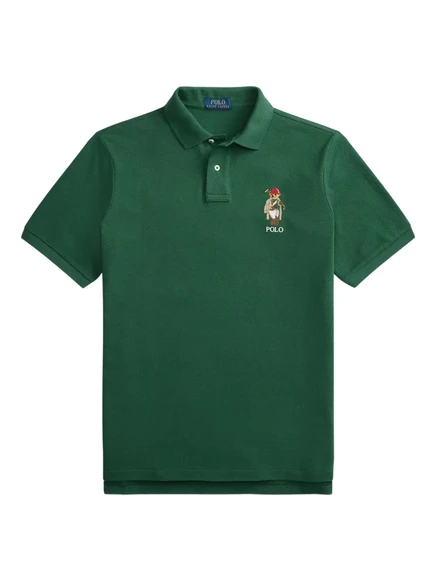 Мужское поло Polo Ralph Lauren с вышивкой, зеленое