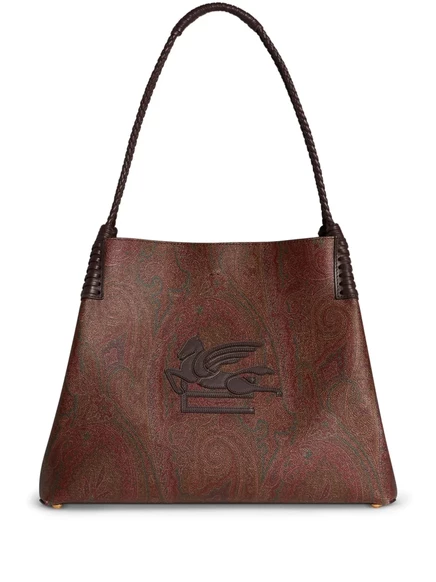 Женская сумка-тоут Etro Paisley Libra средняя, коричневая