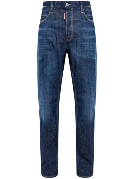 Мужские джинсы DSquared2 прямого кроя, синие