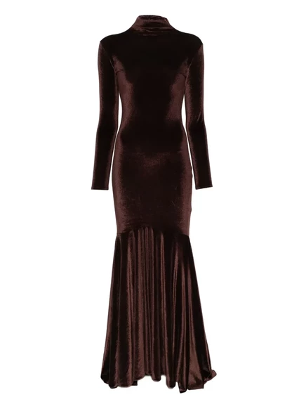 Бархатное платье Atu Body Couture с отделкой из бархата brown