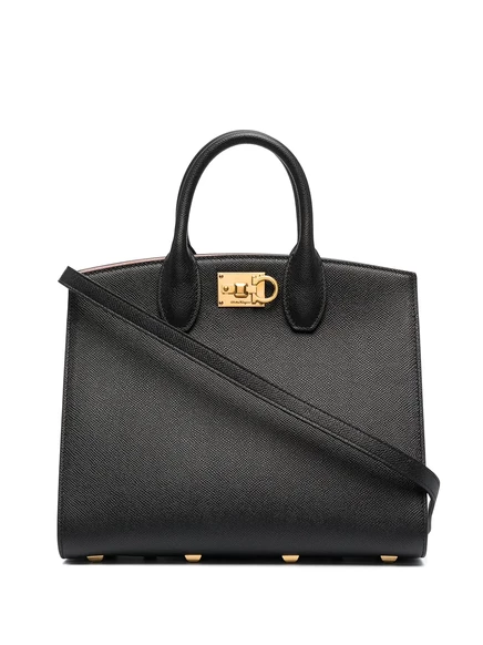 Женская сумка-тоут Ferragamo Studio Box малая, черная