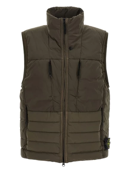 Мужской стеганый жилет Stone Island Tunnel, зеленый