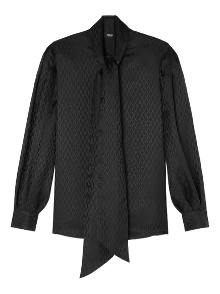 Стеганая рубашка с галстуком-бабочкой от Versace black