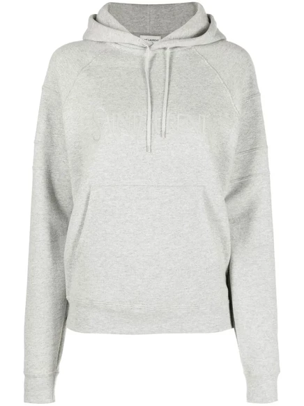Хлопковая толстовка с вышитым логотипом Saint Laurent grey