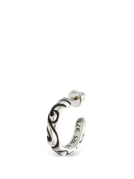 Серьга Chrome Hearts Scroll кольцевая, серебристая