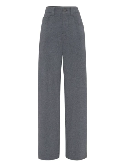 Женские брюки Brunello Cucinelli из хлопка, серые
