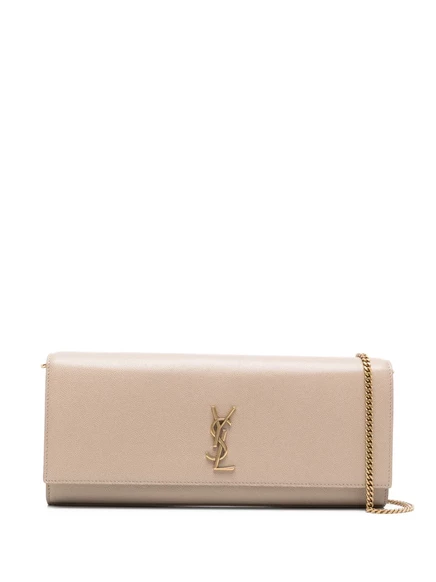 Женский клатч Saint Laurent Kate с цепочкой, бежевый