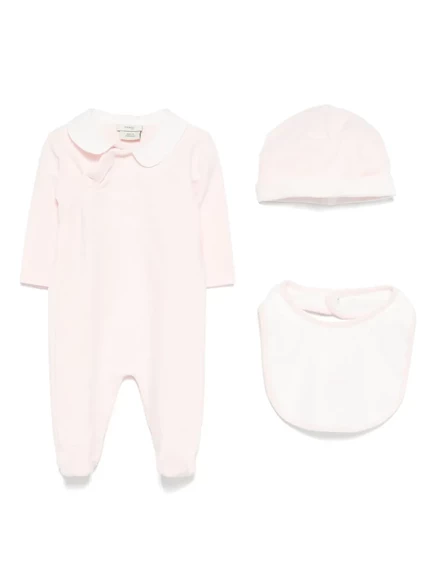 Набор боди, слюнявчик и шапочка Fendi Kids, розовый