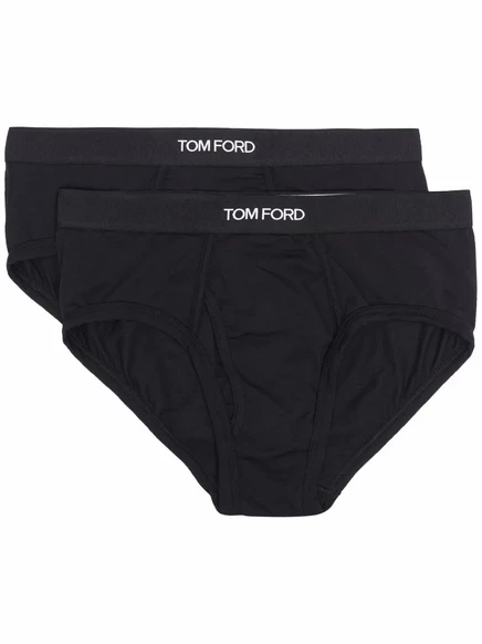 Мужские трусы Tom Ford, 2 шт., с логотипом на поясе, черные