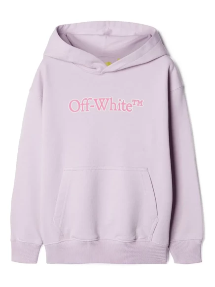 Детская худи Off-White Kids с принтом, сиренево-розовая