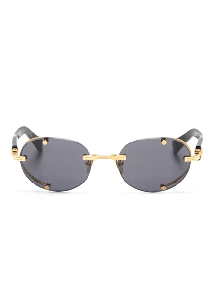 Унисекс солнцезащитные очки Balmain Eyewear овальные, черные