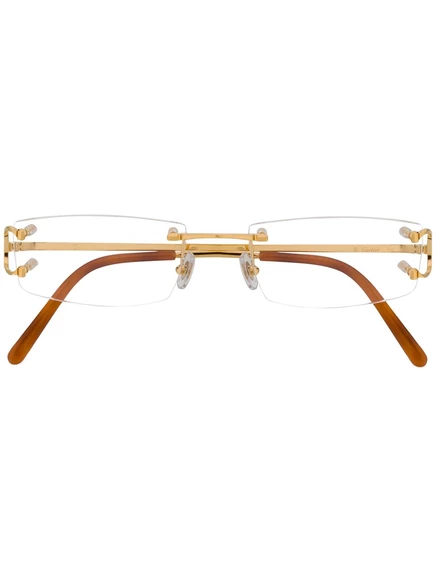 Унисекс очки Cartier Eyewear прямоугольная оправа, золотистые