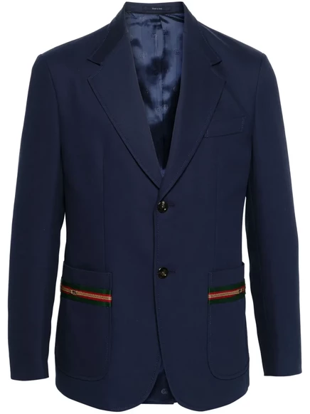 Мужской пиджак Gucci с Web-ленточной отделкой, синий
