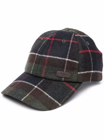 Мужская кепка Barbour с тартановым принтом, зеленая