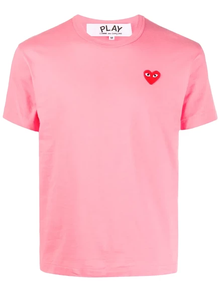 Футболка Comme des Garçons Play с сердцем, розовая