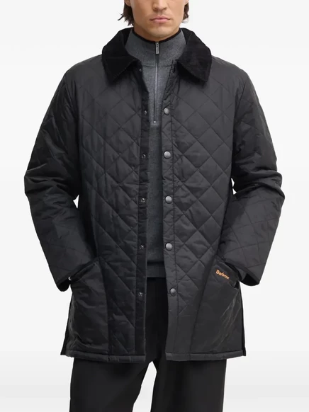 Мужская стеганая куртка barbour liddesdale, черная