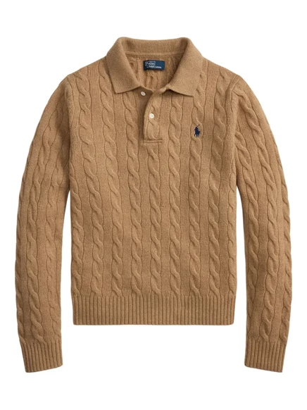 Женский свитер Polo Ralph Lauren с воротником‑поло, бежевый