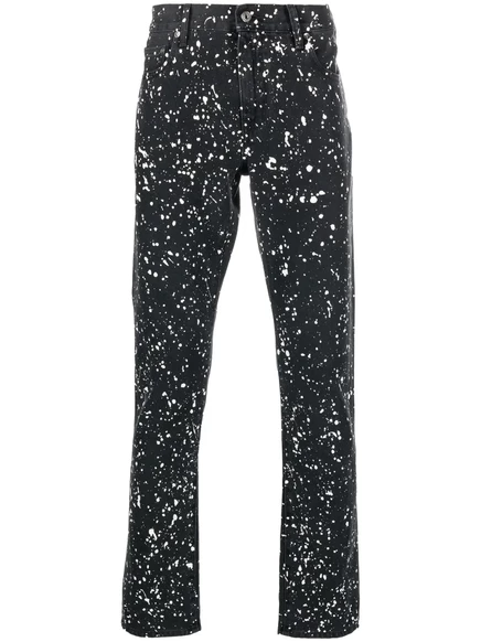 Мужские джинсы Off-White Diag-stripe узкие, черные