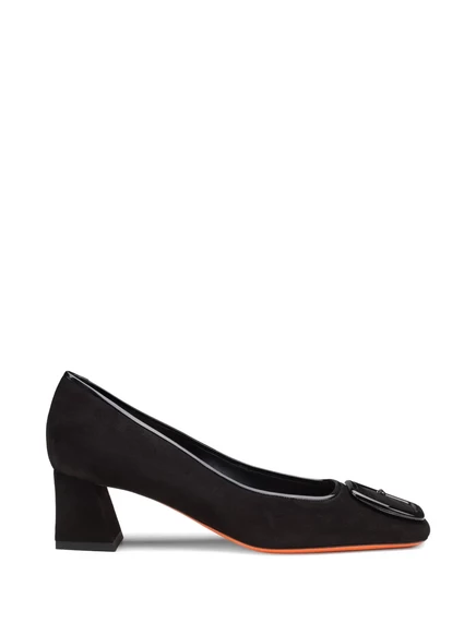 Женские замшевые туфли-лодочки Santoni, черные