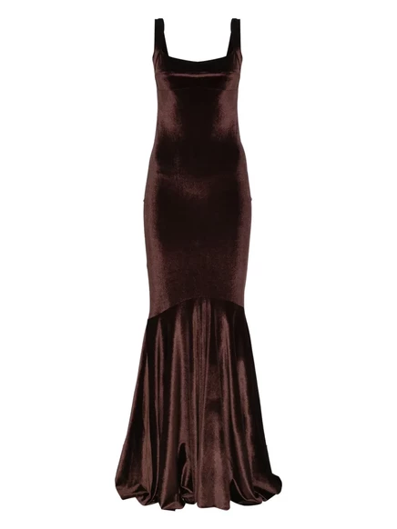 Платье Atu Body Couture с бархатной текстурой brown