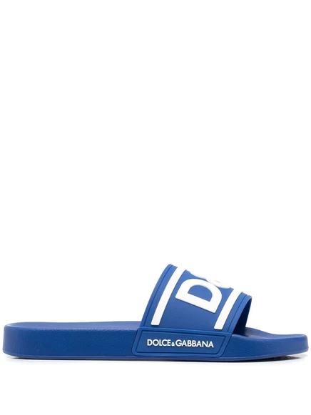 Мужские шлепанцы Dolce & Gabbana с логотипом, синие