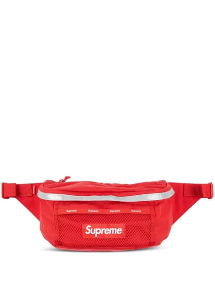 Мужская сумка на пояс Supreme с логотипом, красная