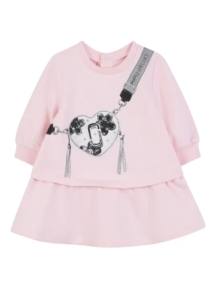 Платье для девочек Marc Jacobs Kids с сердечками, розовое