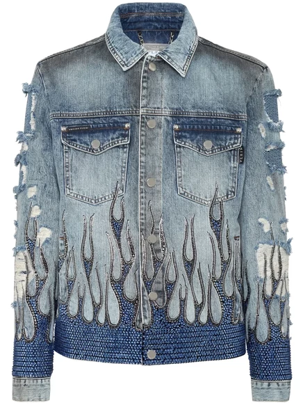 Огненная куртка Philipp Plein Strass grey
