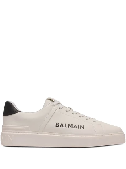 Мужские кеды Balmain B-Court из телячьей кожи, белые