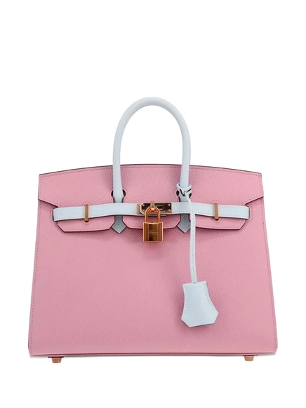 Кожаная сумка-тоут Birkin 25 epsom, бывшая в употреблении у Hermès pink