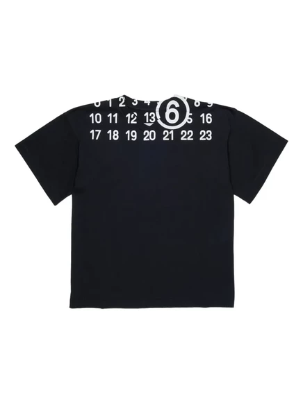 Детская футболка MM6 Maison Margiela с принтом, черная