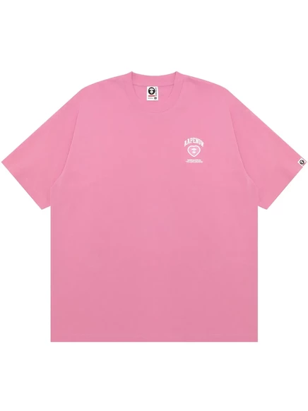 Мужская футболка AAPE BY A BATHING APE с вышитым логотипом, розовая