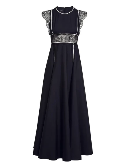 Платье с кружевной вставкой от Giambattista Valli black