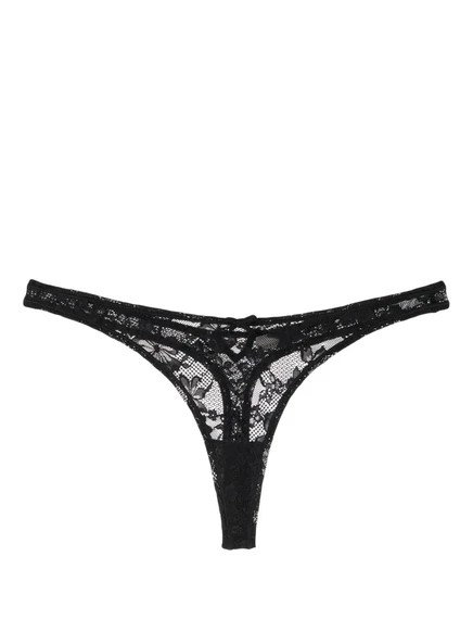 Женские стринги Fleur du Mal Le Stretch кружевные, черные