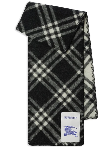 Винтажный шерстяной шарф Burberry в клетку  black