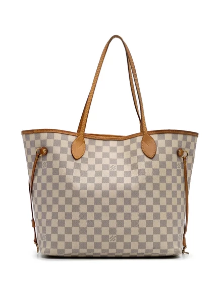 Сумка-тоут Damier Azur Neverfull MM, бывшая в употреблении у Louis Vuitton в 2017 году white
