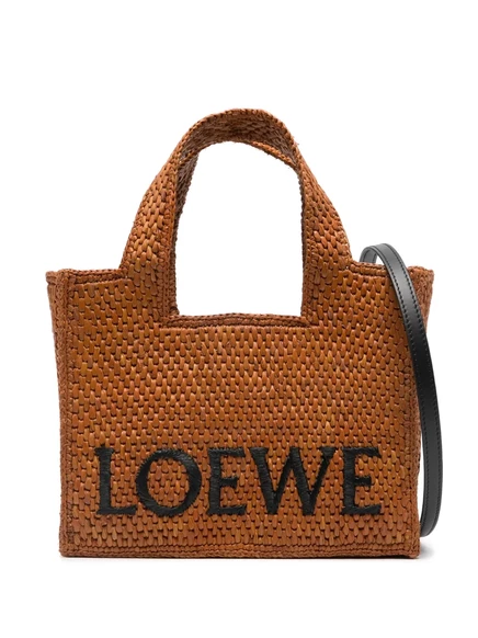 Женская сумка-тоут Loewe Font Tote из рафии, коричневая