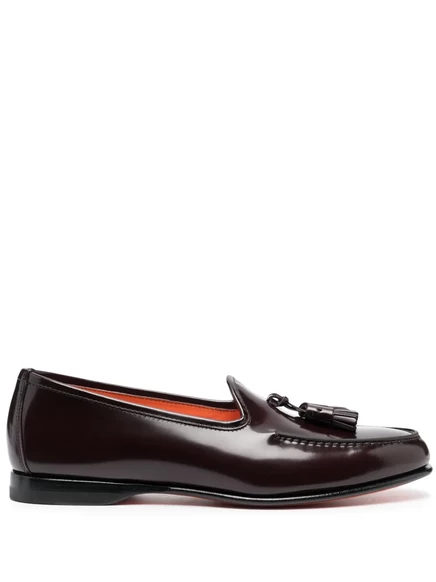 Мужские лоферы Santoni Andrea с кисточками, бордовые