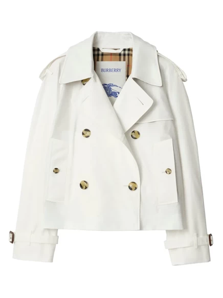 Женский тренч Burberry, двубортный, белый