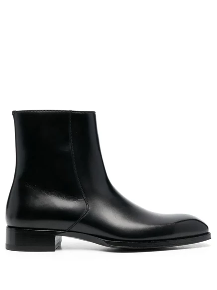 Мужские ботинки Tom Ford Elkan из кожи с молнией, черные