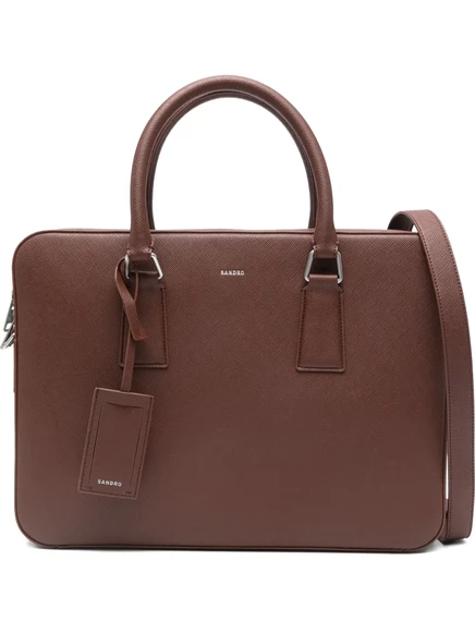 Мужская сумка для ноутбука Sandro Top Handle, коньячная