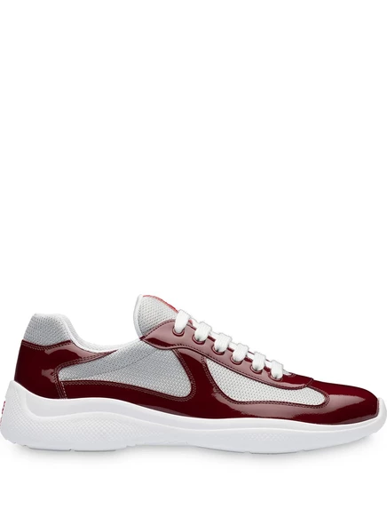 Кроссовки Prada из техноткани, бордовые