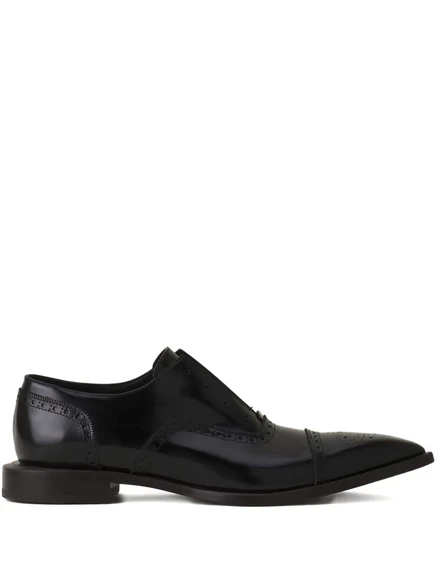 Мужские туфли-броги Lanvin из лаковой кожи, черные