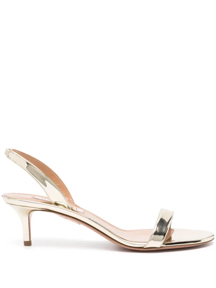 Кожаные босоножки Aquazzura So Nude 60 мм gold