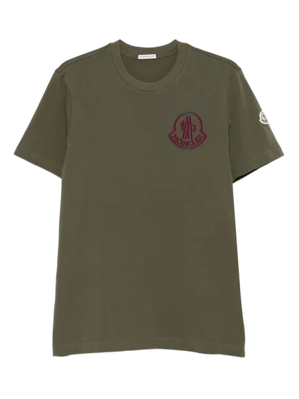 Футболка с вышитым логотипом Moncler green