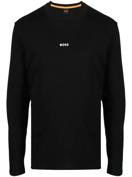 Мужская футболка BOSS TChark с логотипом, черная