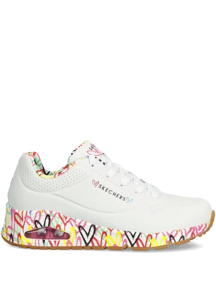 Женские кроссовки Skechers Uno Loving Love с сердечками, белые