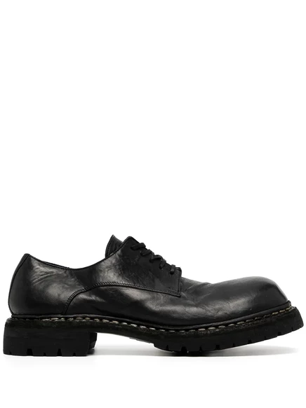 Мужские туфли дерби Guidi из кожи, черные