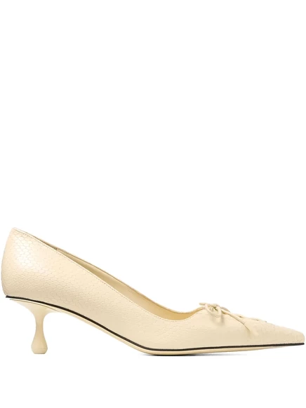 Женские туфли Jimmy Choo 50 мм, кожаные, бежевые