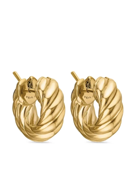 Женские серьги David Yurman Cable 14.4 мм 18К, золотые